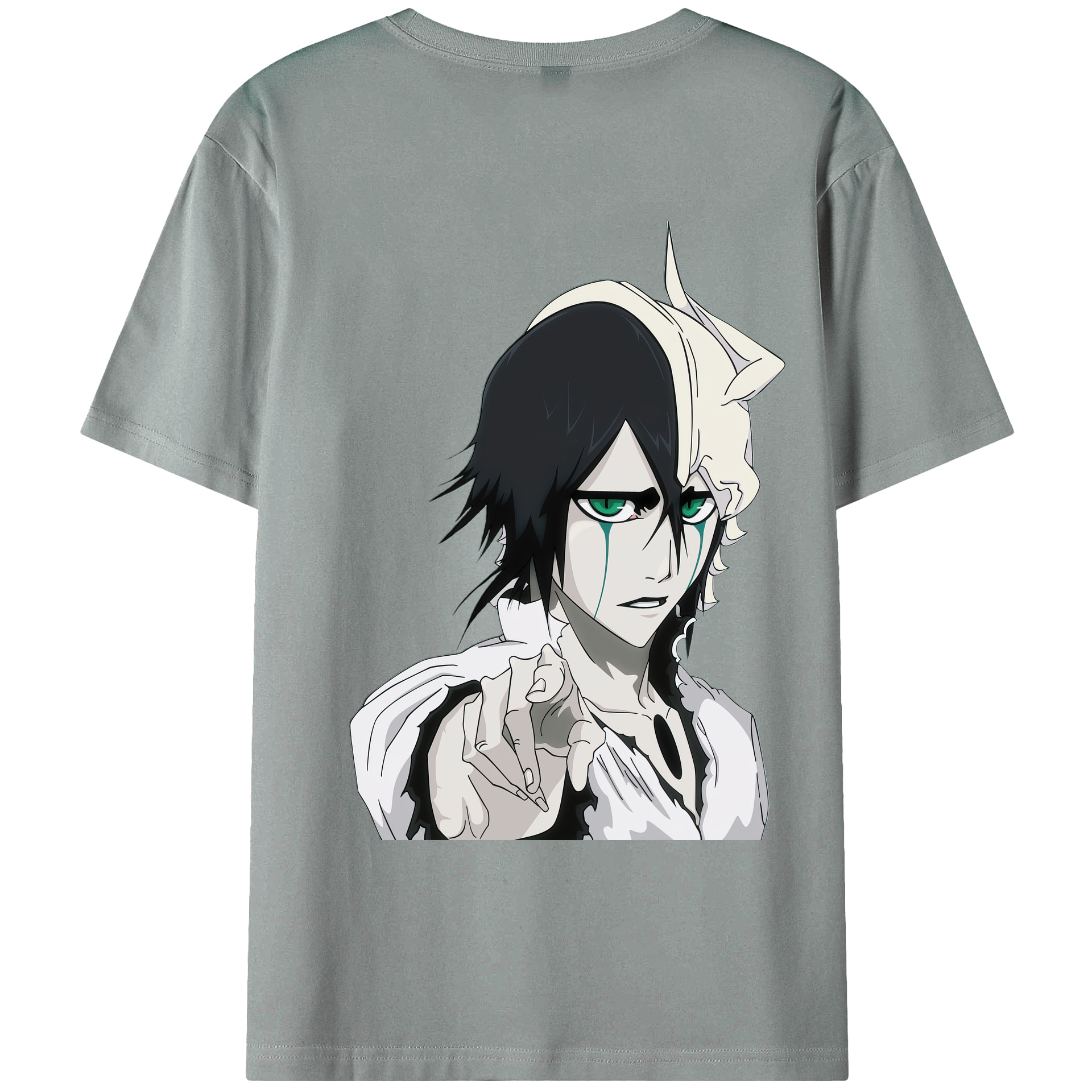 （画像用） ブリーチ ウルキオラ·シファー BLEACH Ulquiorra cifer 綿100％ メンズ半袖Tシャツ（バックプリント） 通気性